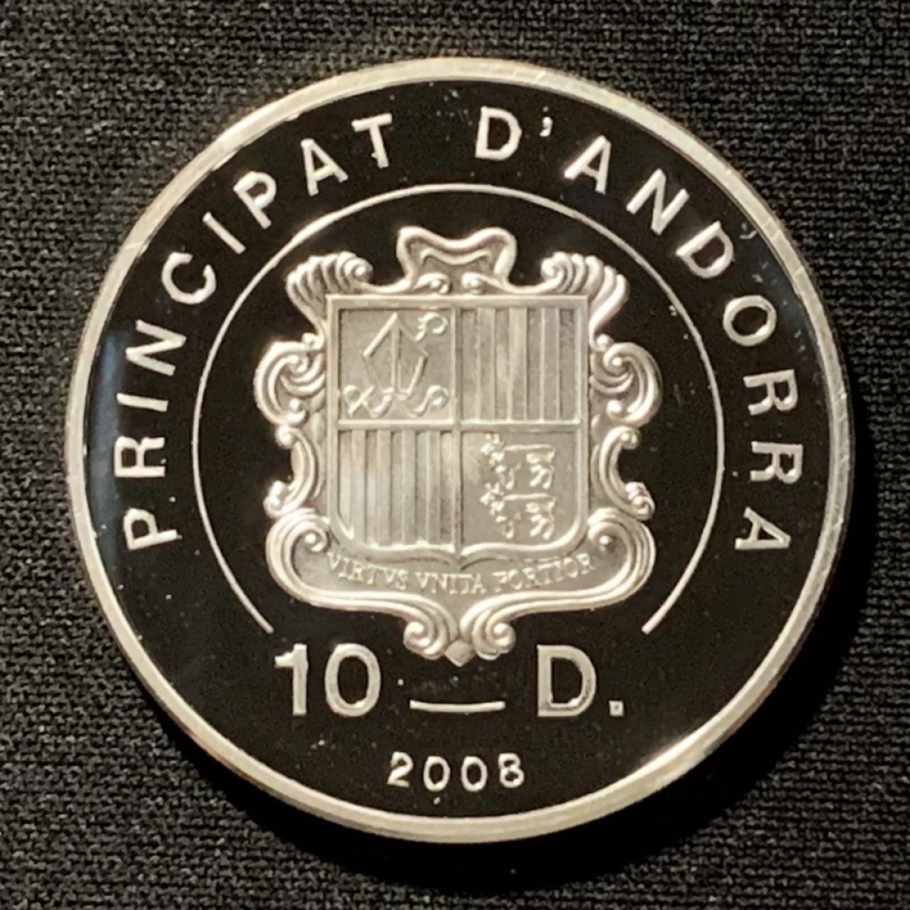 紫瑗钱币——第268期拍卖 安道尔 2008年 温哥华冬奥会 越野滑雪 10第纳尔 28.28克 0.925银 精制