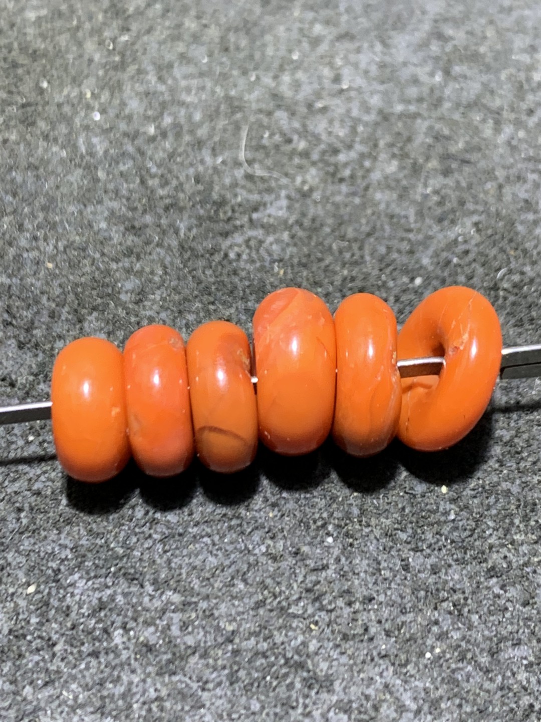 川料冰飘柿子红南红玛瑙通货卡环一组，