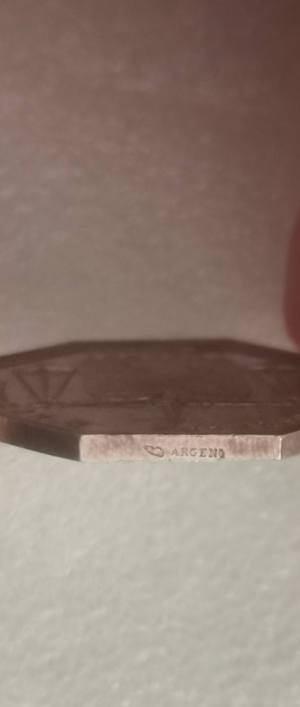 瓶子🏺第69期拍卖会 法国19时期早期公证人JETON银质八角32毫米15.4克