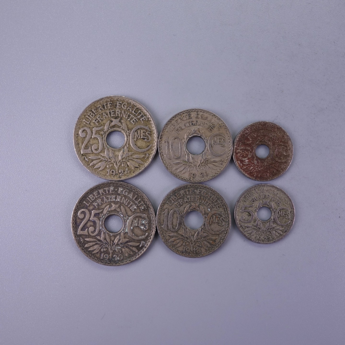 天业钱币散币拍卖第10次专场 法国孔币2组6枚
