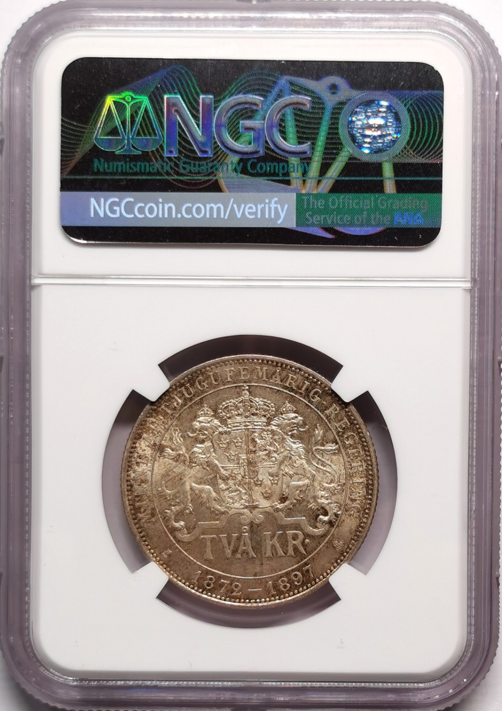 凡希社世界钱币微拍第二百二十二期 1897瑞典加冕纪念2克朗银币NGC-MS64