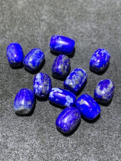 通货阿富汗青金石桶珠一组， - 通货阿富汗青金石桶珠一组，