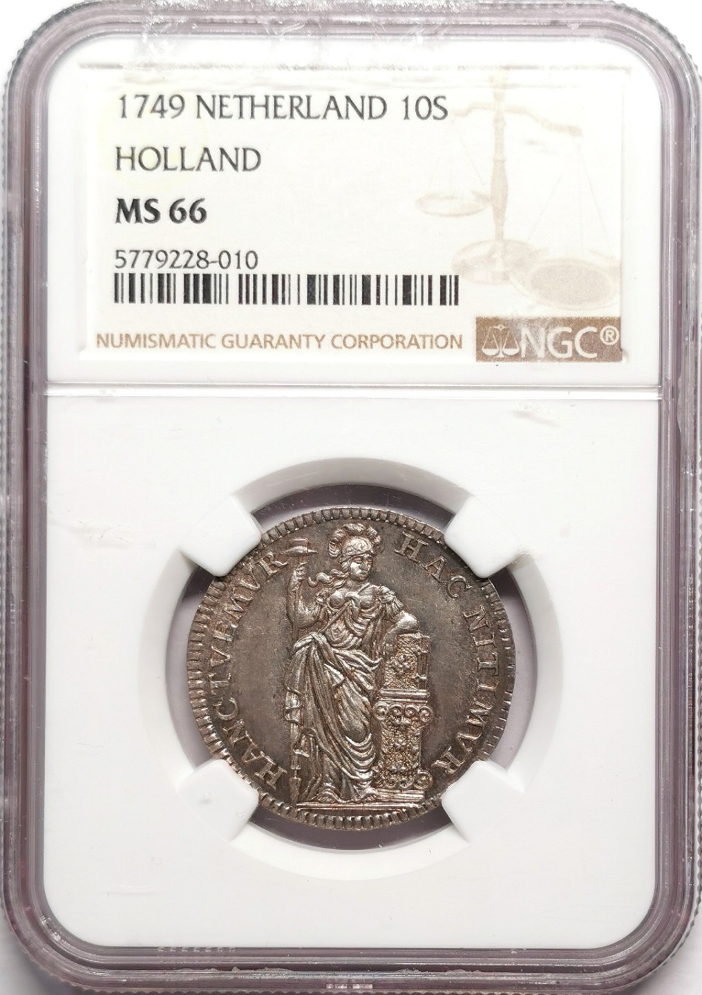 凡希社世界钱币微拍第二百二十二期 荐！1749荷兰10S银辅币NGC-MS66品相天花板！