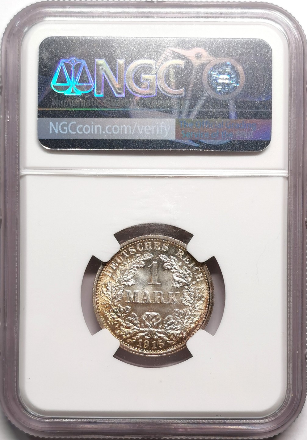 凡希社世界钱币微拍第二百二十二期 1915F德国银马克NGC-MS66