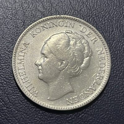 外国硬币0元起拍 - 荷兰威廉明娜1盾银币