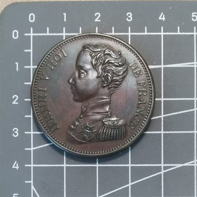 🇶🇦奇货可居🇶🇦 第五十五场 世界钱币专场 【Aller les bleus】 - 法国亨利五世 当5法郎 爷爷查理十世让位于亨利五世纪念