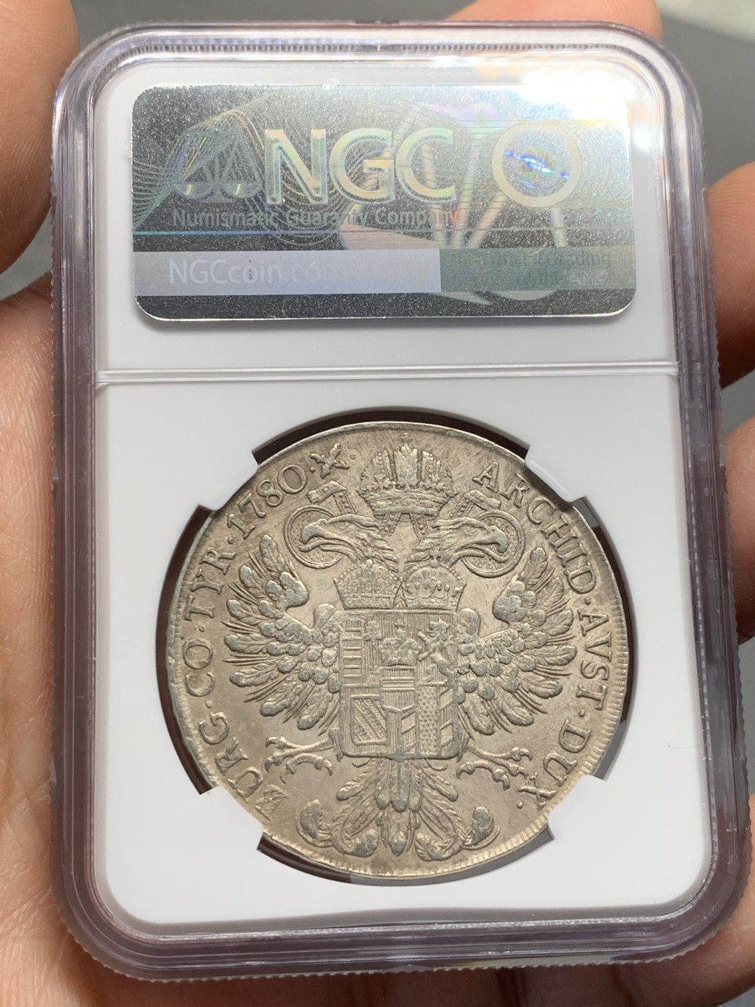 《竞宝斋》第123场-周日，周一 ，2场连拍（全场包邮） NGC-AUD 奥地利1780年 特蕾莎1泰勒银币 N未标注 应该是 威尼斯版 1817-1833年 铸造