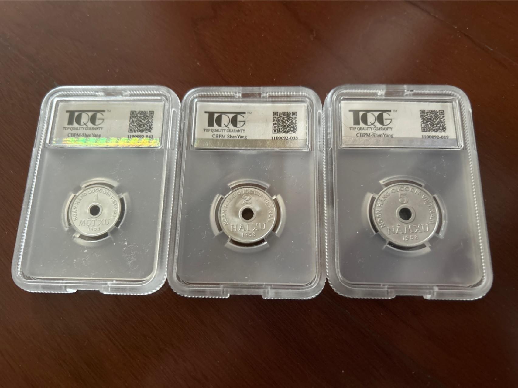 收藏联盟Quantum Auction 第218期拍卖 邮币杂项场 1958年越南套币 中国代造 TQG评级
