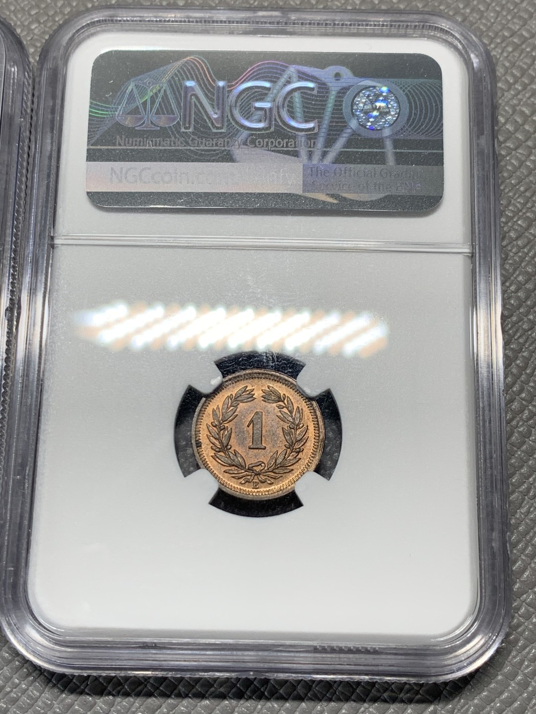 《竞宝斋》第123场-周日，周一 ，2场连拍（全场包邮） 2枚一组 NGC-MS63/64 德国1921年50芬妮、瑞士1937年1分  早期辅币