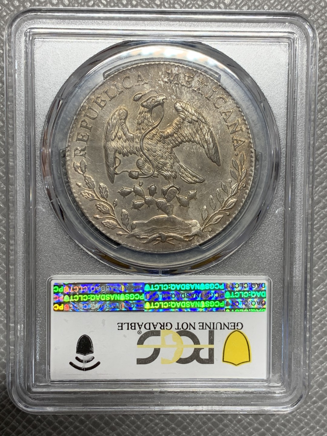 《竞宝斋》第123场-周日，周一 ，2场连拍（全场包邮） 墨西哥 1888年 PCGS UNCD 瓜纳华托 GO RR版 发财年花边鹰洋，光度、包浆都到位，严评