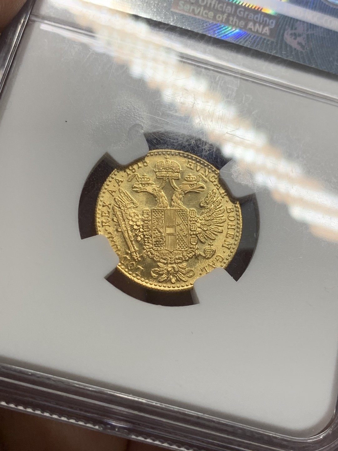 《竞宝斋》第123场-周日，周一 ，2场连拍（全场包邮） NGC-MS66 奥地利1915年 DUCAT金币 RESTRIKE 3.49克 0.983金 状态好 早期后铸