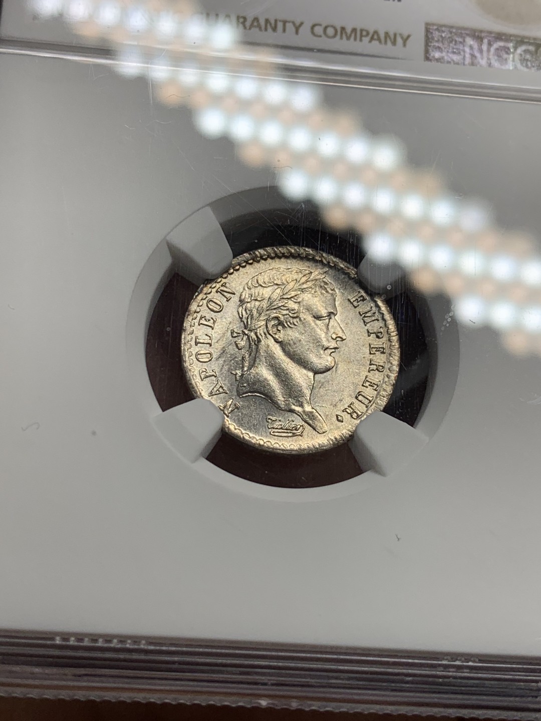 《竞宝斋》第123场-周日，周一 ，2场连拍（全场包邮） 唯一冠军分 NGC MS64 法国 1812W 拿破仑 1/2法郎 银币 超品状态 可收藏