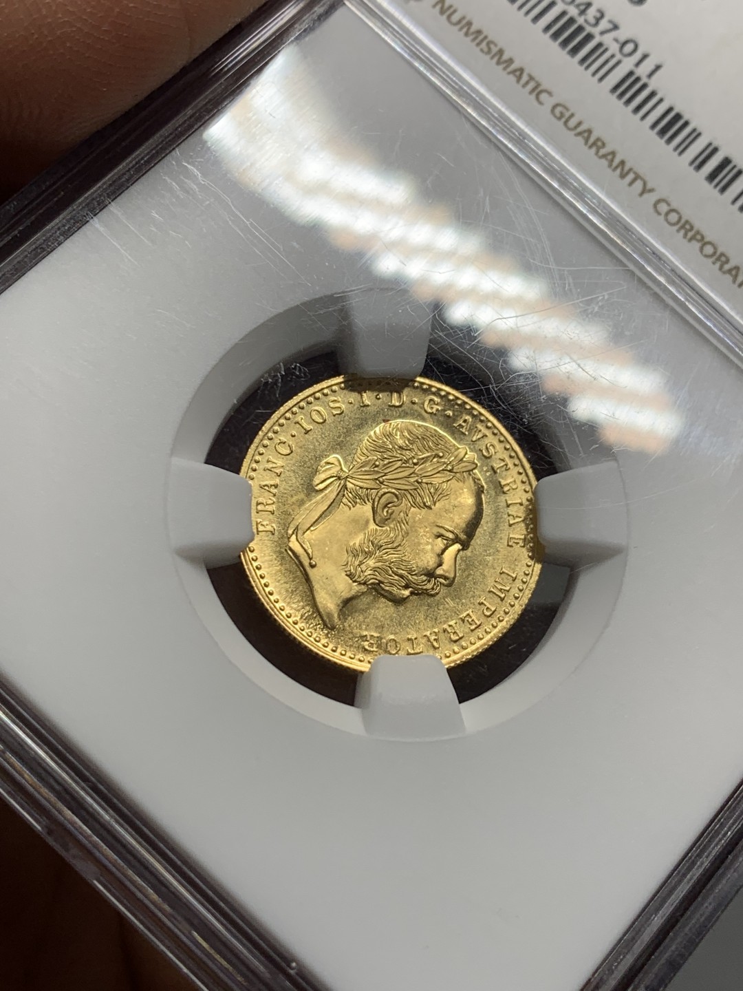 《竞宝斋》第123场-周日，周一 ，2场连拍（全场包邮） NGC-MS66 奥地利1915年 DUCAT金币 RESTRIKE 3.49克 0.983金 状态好 早期后铸