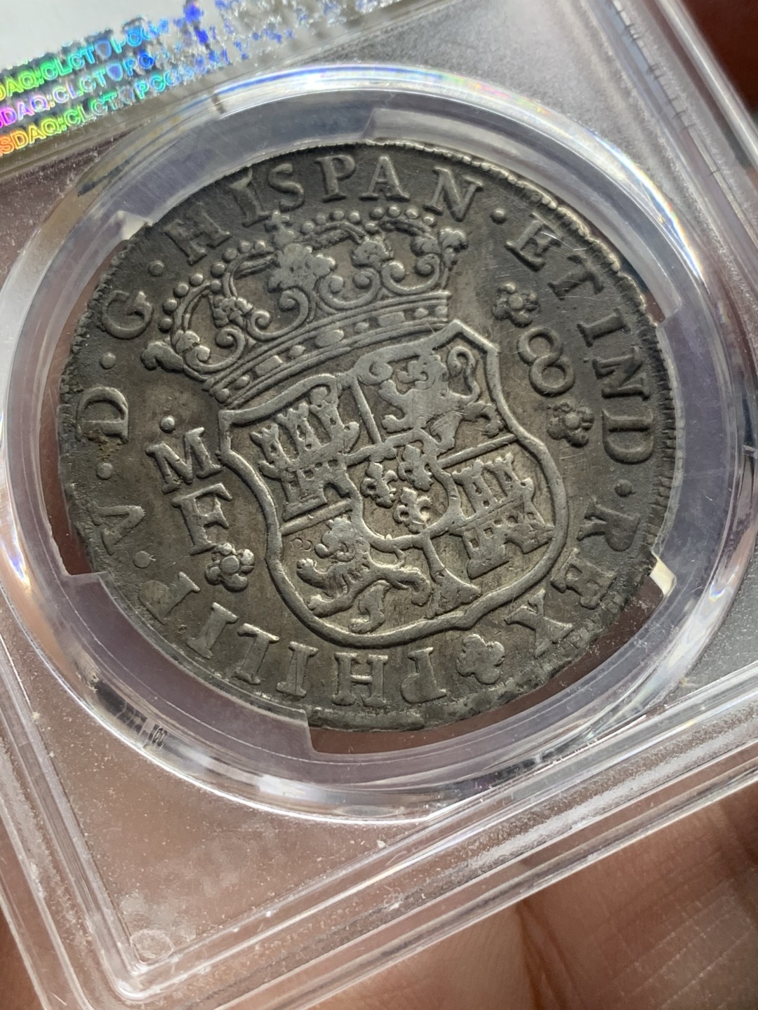 《竞宝斋》第123场-周日，周一 ，2场连拍（全场包邮） PCGS XF40 墨西哥1746年 早期地球双柱大银币 原味包浆 打制粗狂 不多见的年份 给分更是不易