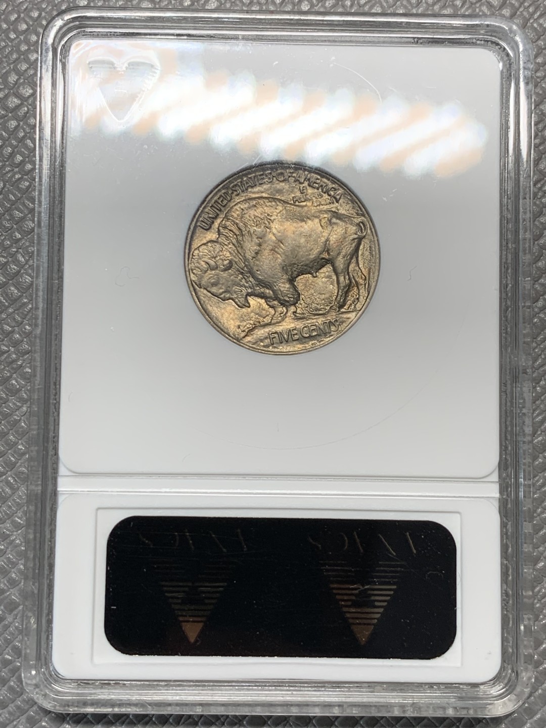 《竞宝斋》第123场-周日，周一 ，2场连拍（全场包邮） ANACS 评级 MS63 美国 1913年 印第安 牦牛 5分 早期年份 搭配小白盒 更显难得
