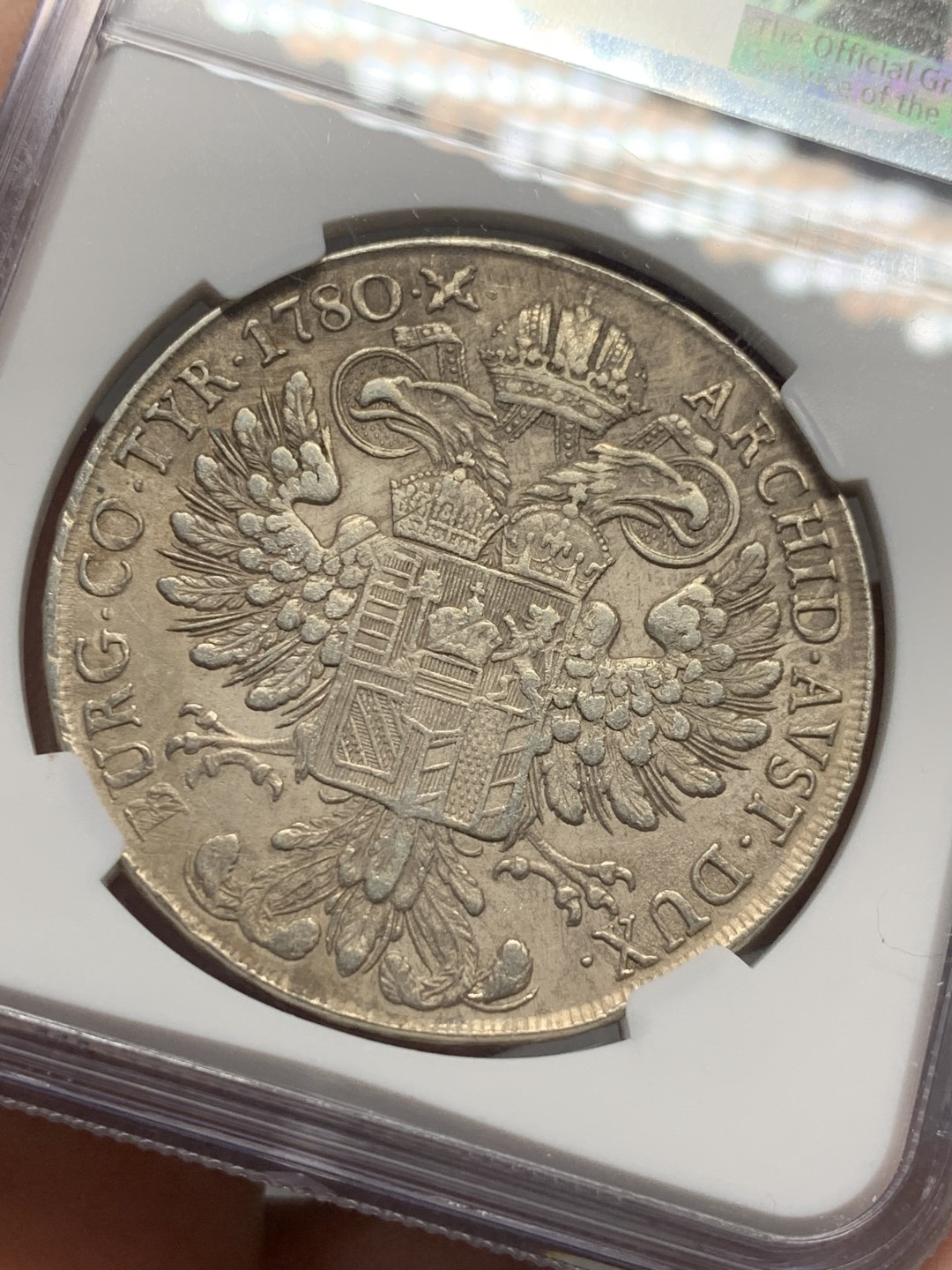 《竞宝斋》第123场-周日，周一 ，2场连拍（全场包邮） NGC-AUD 奥地利1780年 特蕾莎1泰勒银币 N未标注 应该是 威尼斯版 1817-1833年 铸造