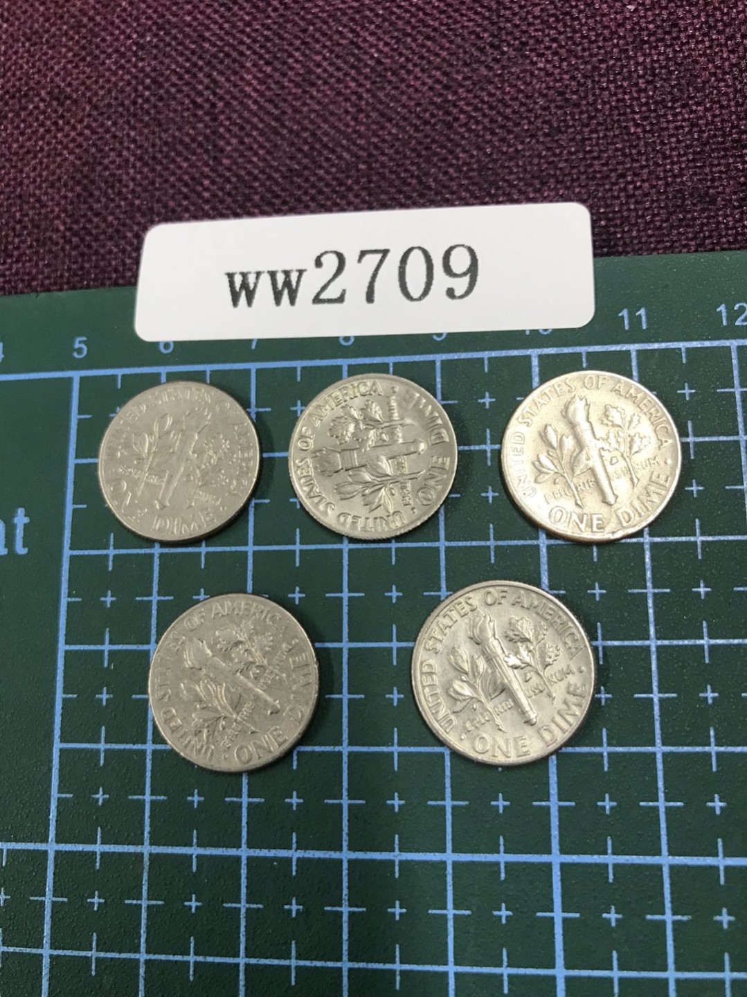 硬币 美国硬币五枚 面值1美分