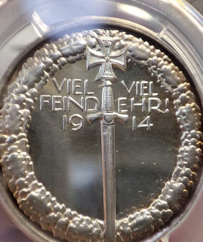 年末清仓 顺丰包邮 路德维希三世1914镜面银章 亚军分