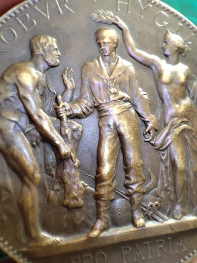 年末清仓 顺丰包邮 法国1890战争部训练纪念铜章