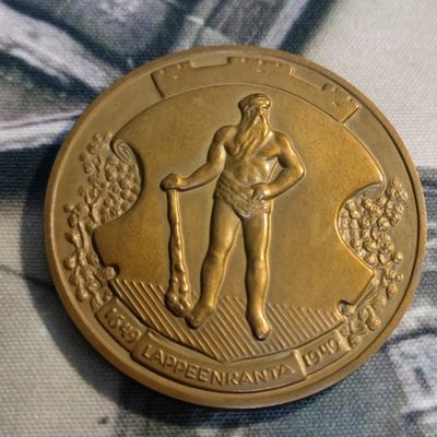 年末清仓 顺丰包邮 芬兰1949拉彭兰塔铜章