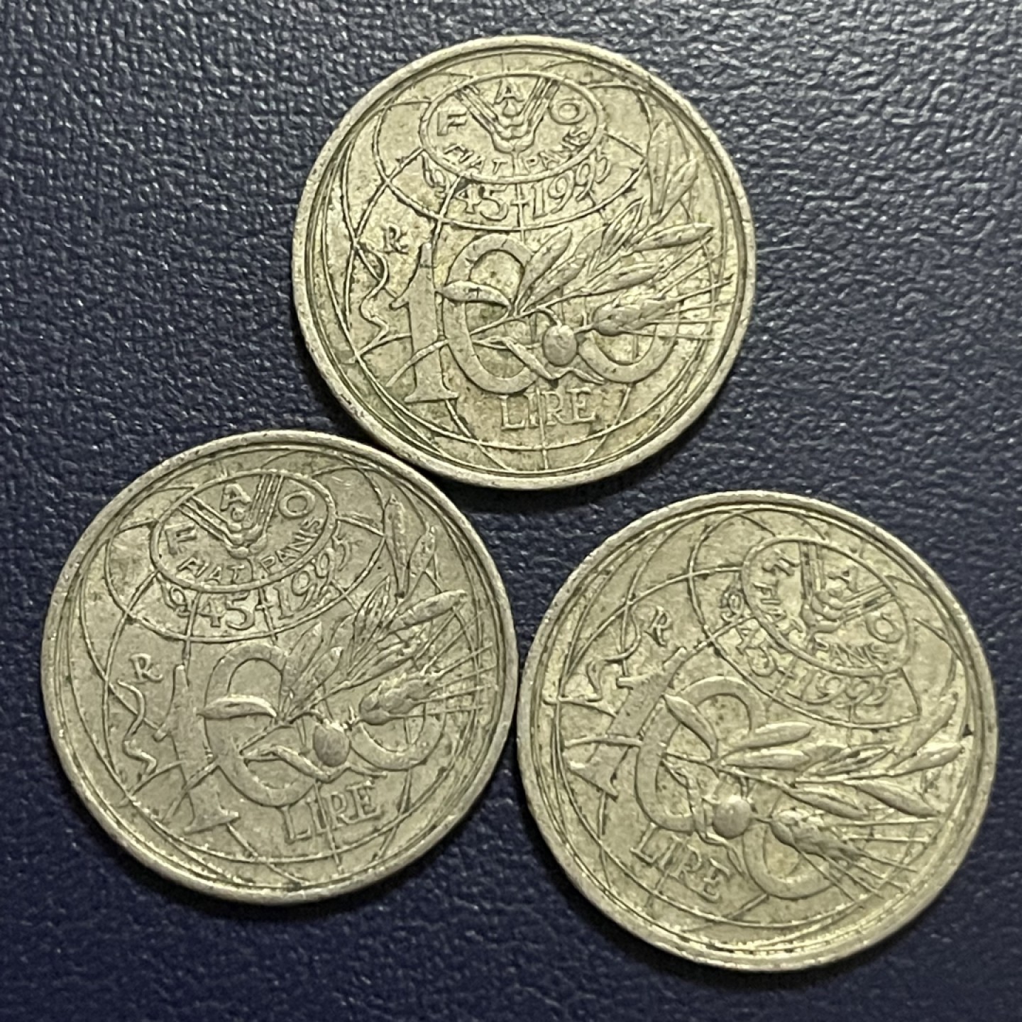 外国硬币0元起拍 意大利1995年粮农组织50周年100里拉纪念币