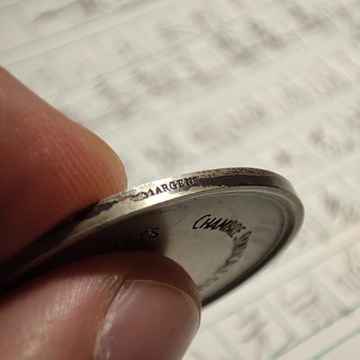 年末清仓 顺丰包邮 法国原盒纪念章一银一铜镀银