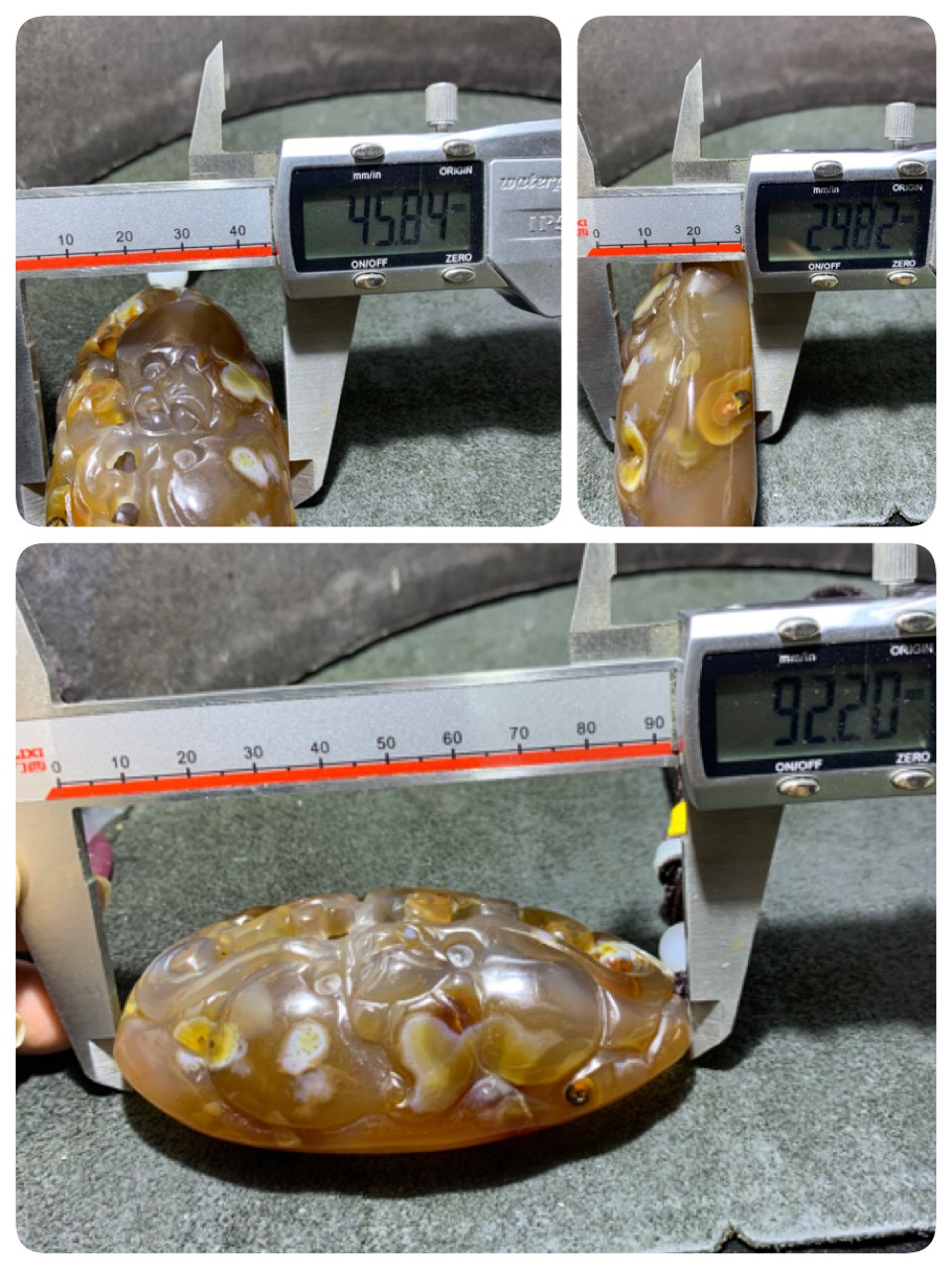 精美原皮高玉化巴西玛瑙镂空雕刻福在眼前把件一个