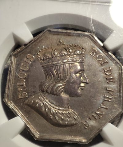 年末清仓 顺丰包邮 法国圣路易王纪念八角银章