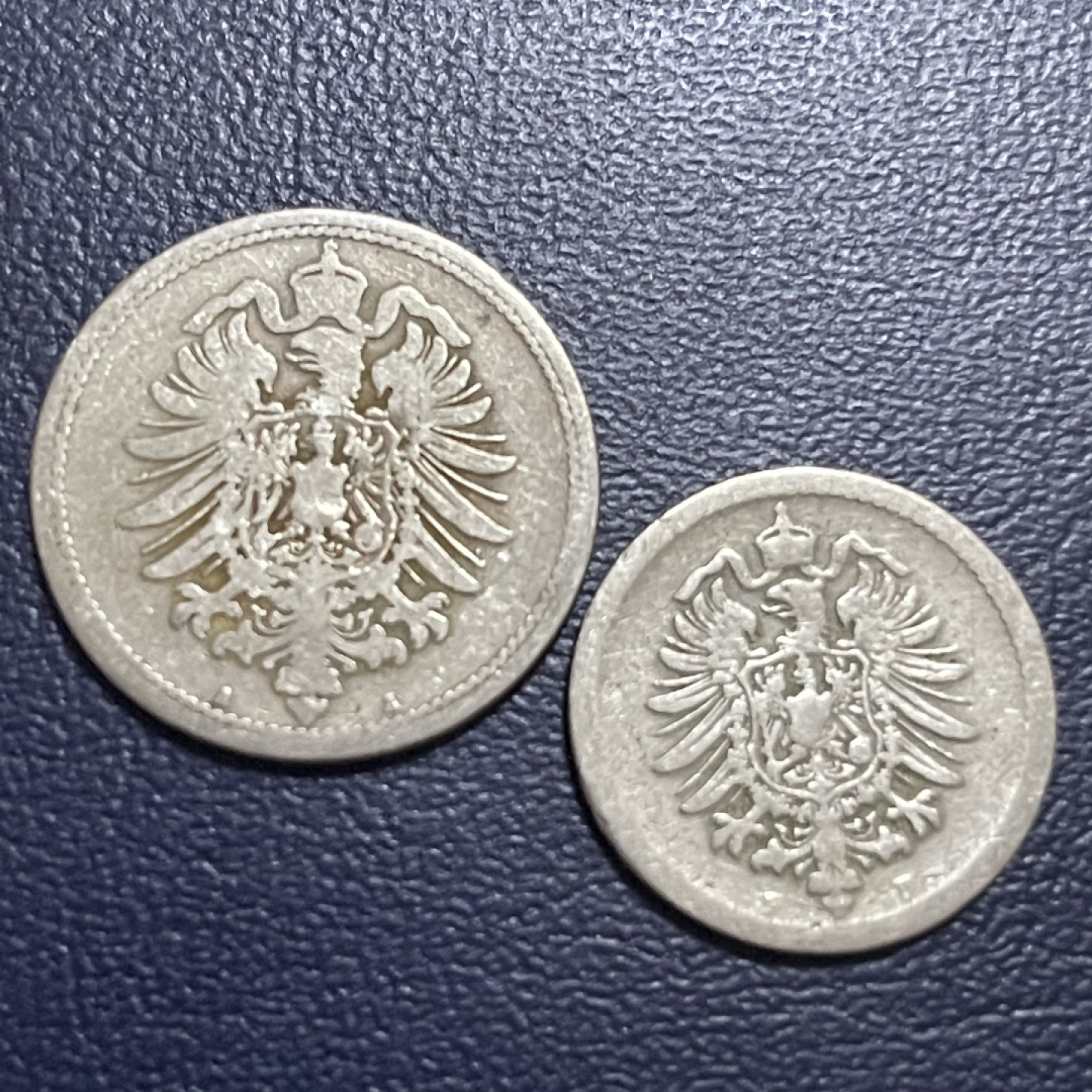 外国硬币0元起拍 1888德国短翅鹰5，10芬尼