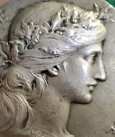 年末清仓 顺丰包邮 法国玛丽安娜银章50mm 巴黎造币厂，战争部颁发，约1910前后