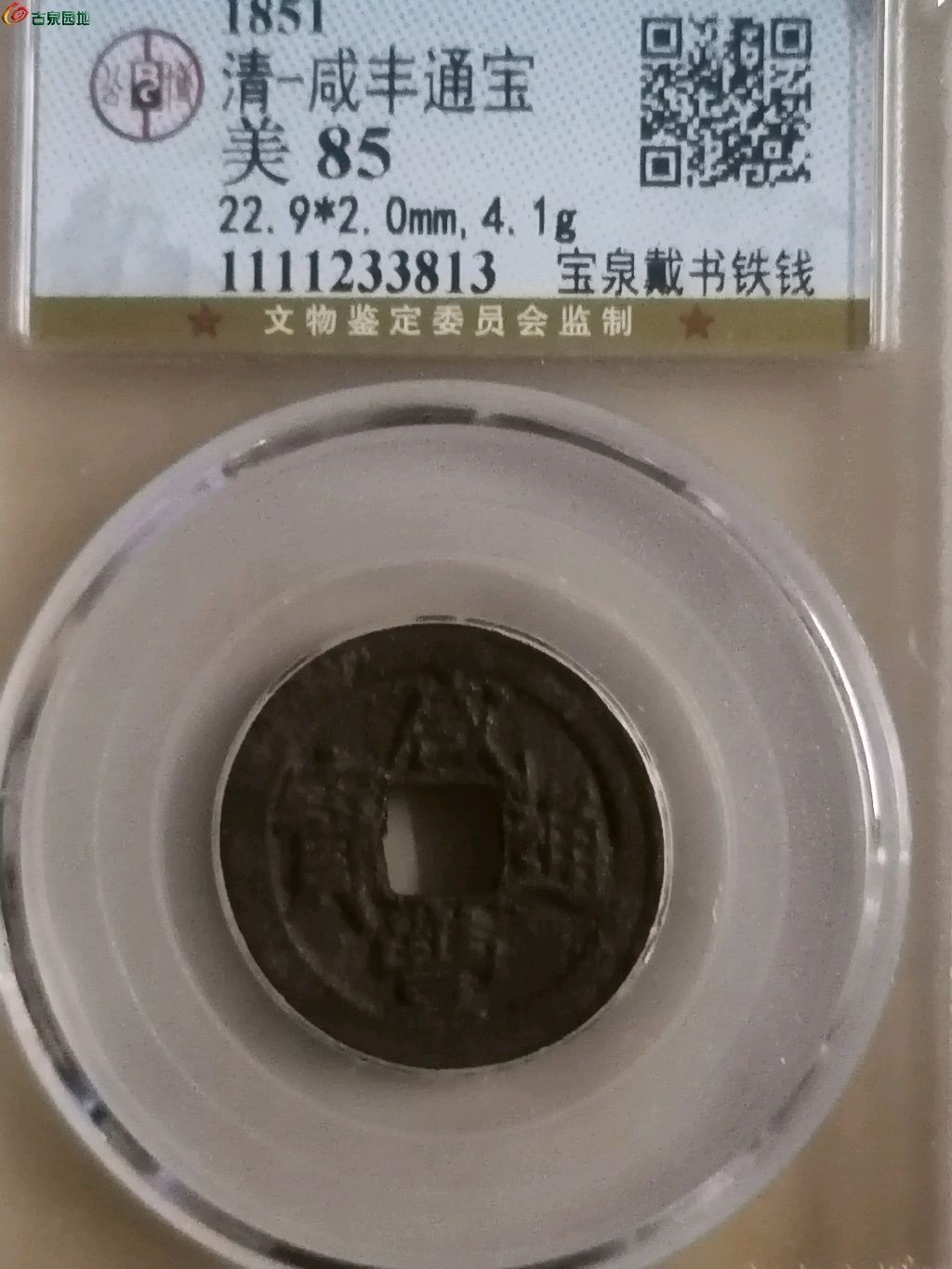 评级币专场 咸丰通宝（宝泉戴书铁钱）
