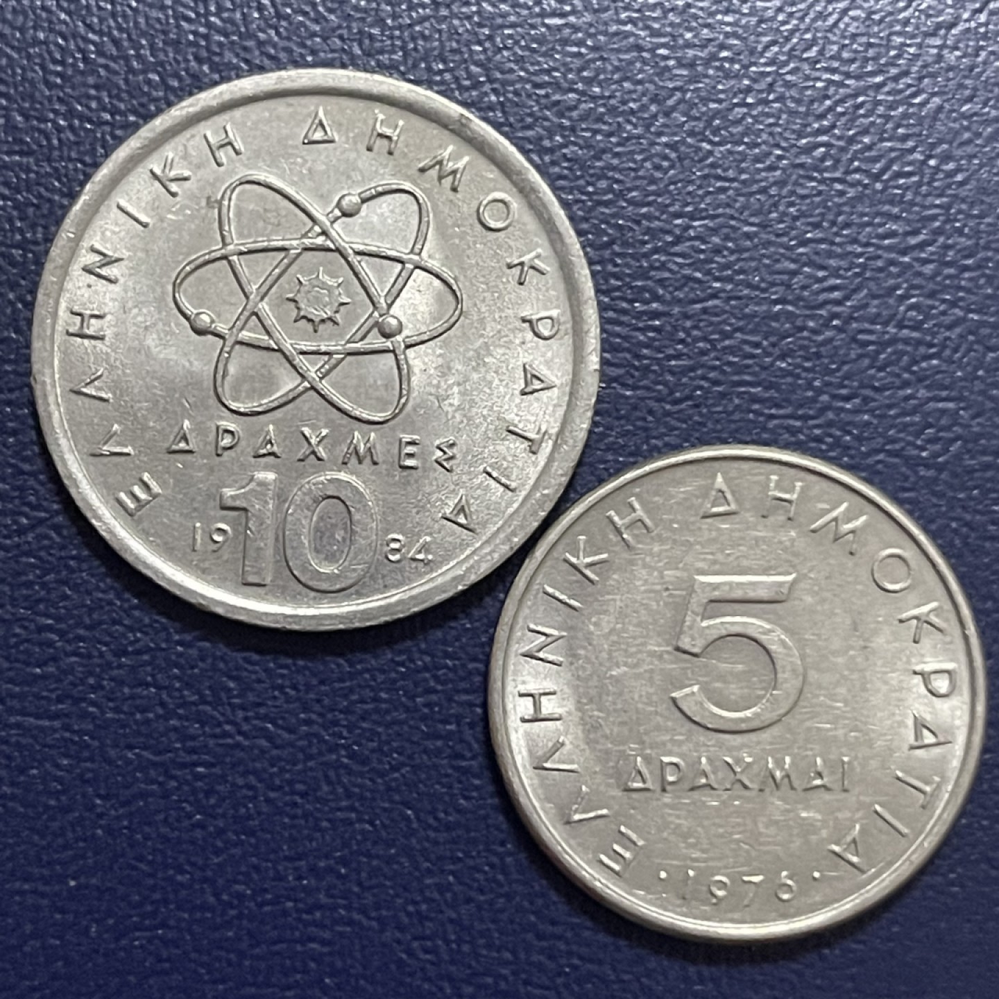 外国硬币0元起拍 希腊5，10德拉克马