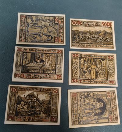 年末清仓 顺丰包邮 德1921图林根州艾森纳赫6张全新