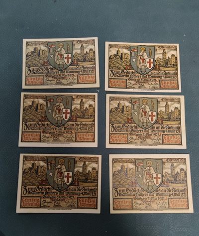 年末清仓 顺丰包邮 德1921图林根州艾森纳赫6张全新