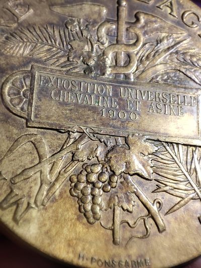 年末清仓 顺丰包邮 法国商业部1900纪念铜章墨丘利头像