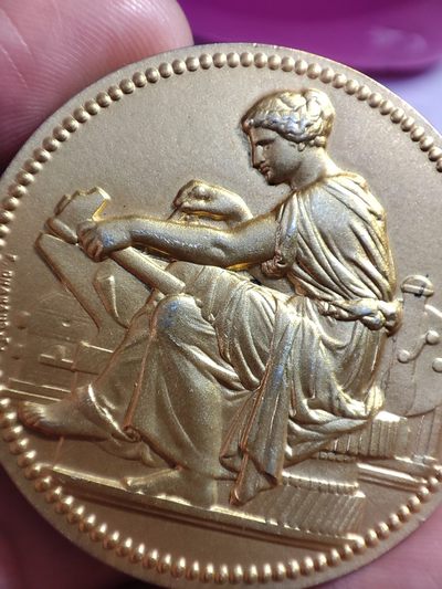 年末清仓 顺丰包邮 法国工业贡献银镀金纪念章