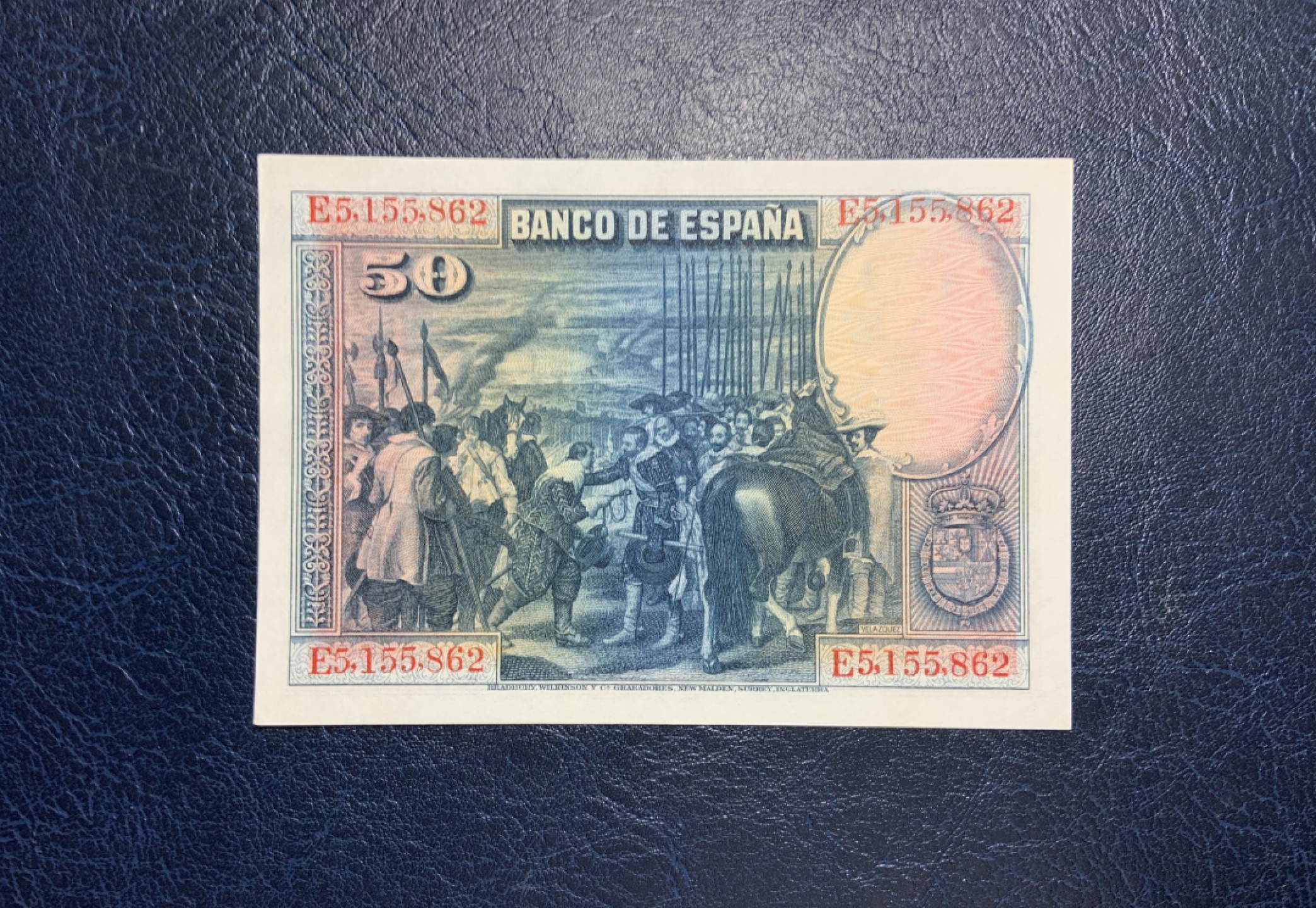 收藏联盟Quantum Auction 第219期拍卖  西班牙1928年50比塞塔 品相UNC-