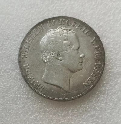 瓶子🏺第70期拍卖会 - 1841年德国普鲁士威廉四世2泰勒窗帘大银币