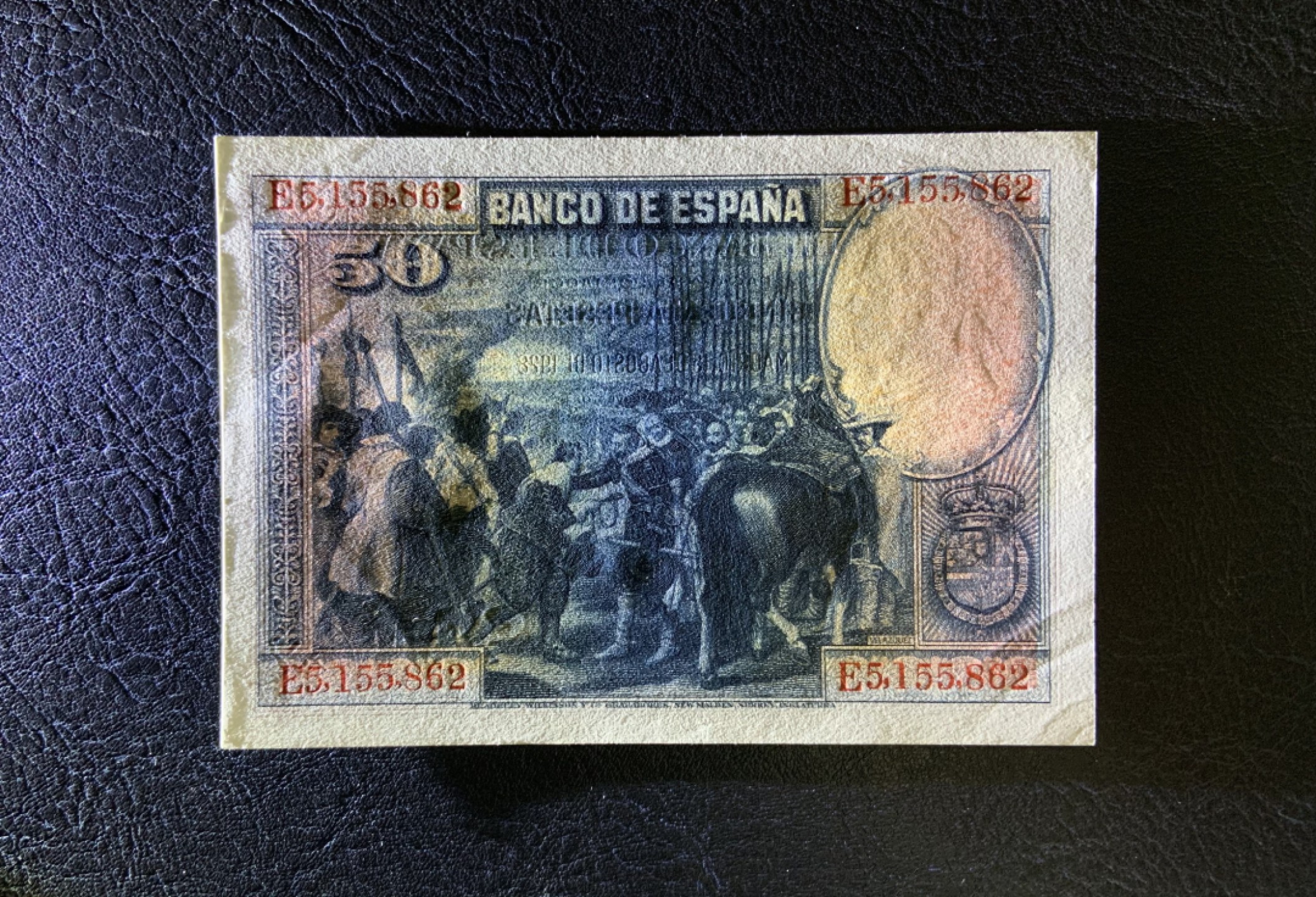 收藏联盟Quantum Auction 第219期拍卖  西班牙1928年50比塞塔 品相UNC-