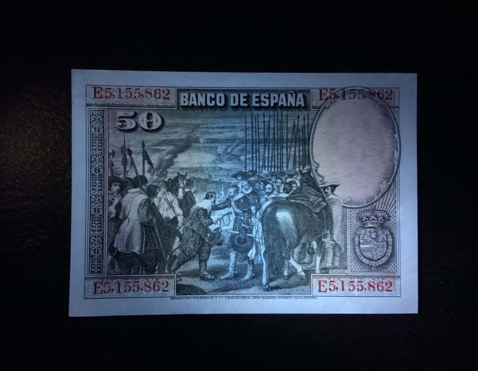 收藏联盟Quantum Auction 第219期拍卖  西班牙1928年50比塞塔 品相UNC-
