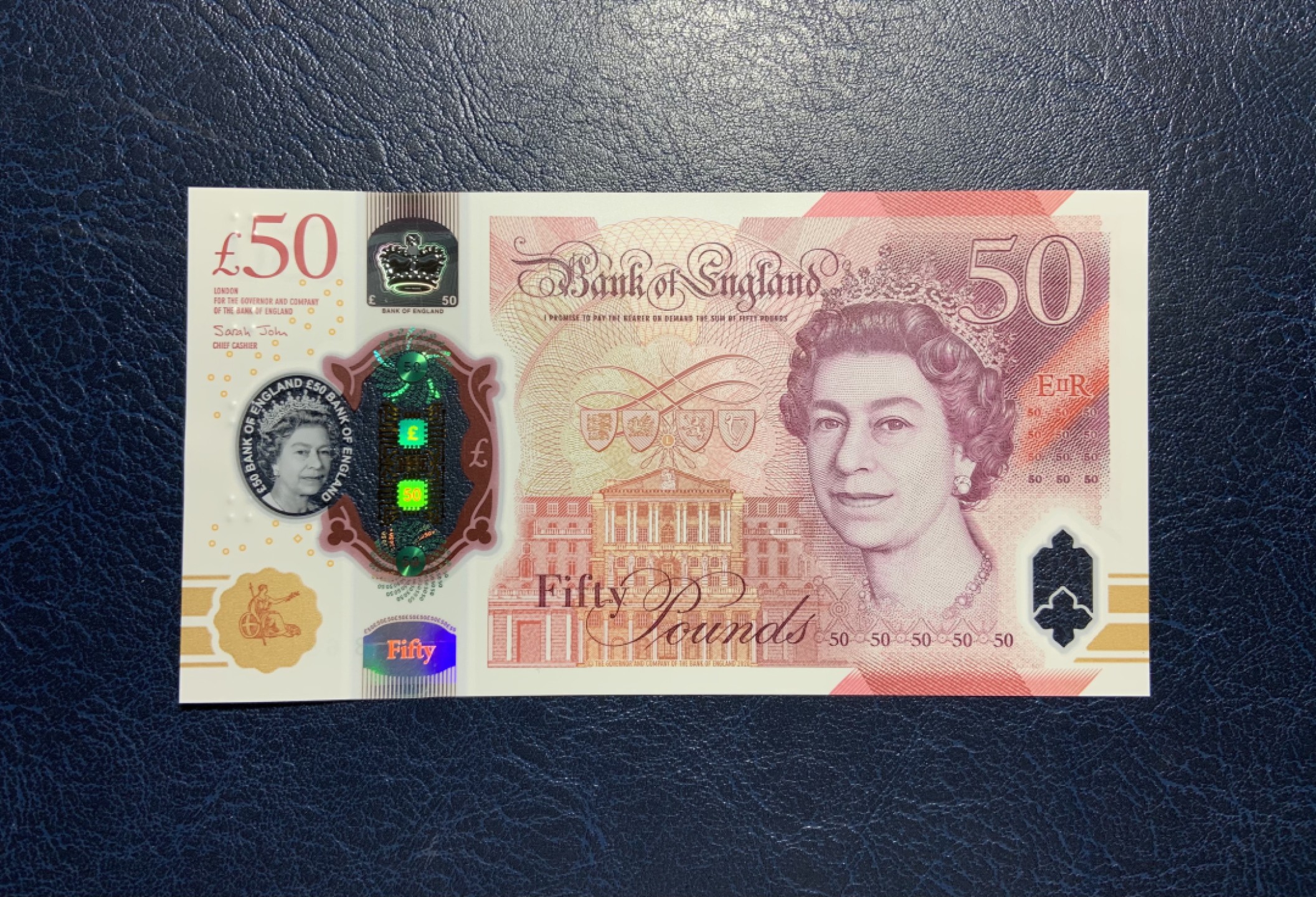 收藏联盟Quantum Auction 第219期拍卖  英国2020年50镑 品相全新UNC 计算机学家图灵 AA冠号码无4