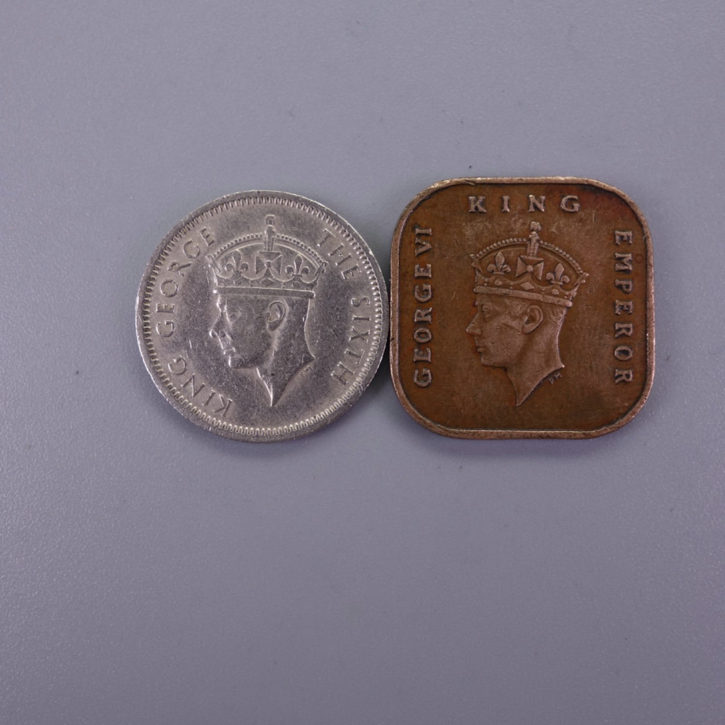 天业钱币散币拍卖第12次专场 英属马来亚1943、50年1、10分一对