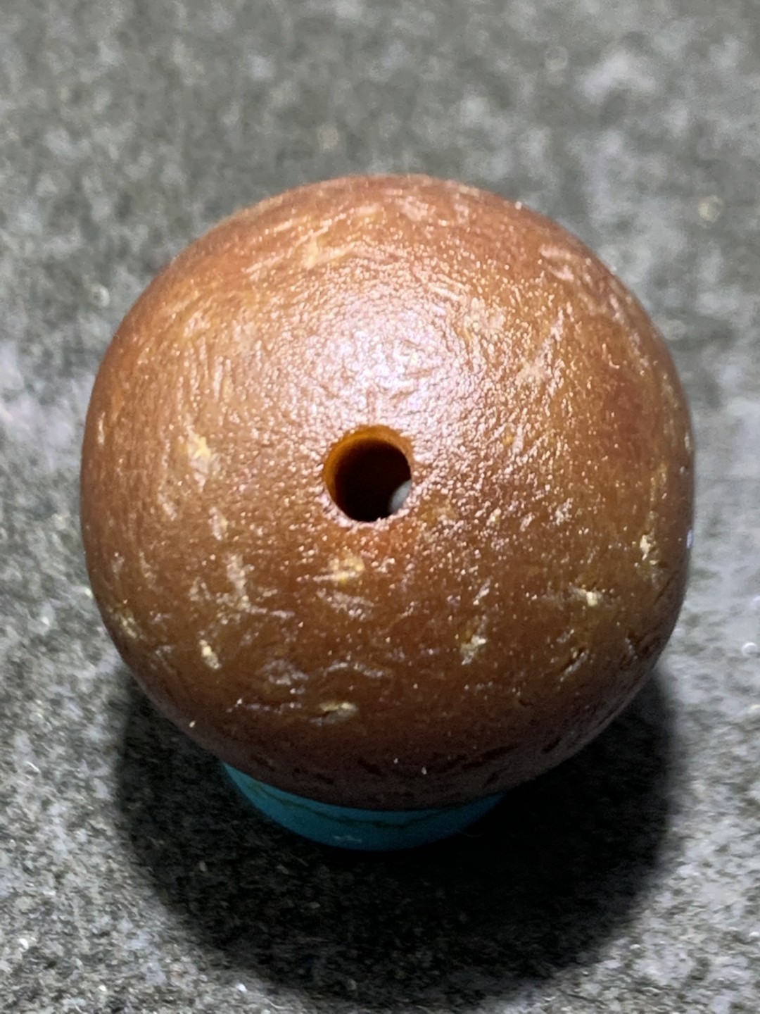 精美高玉化风化纹玛瑙随形圆珠一颗，