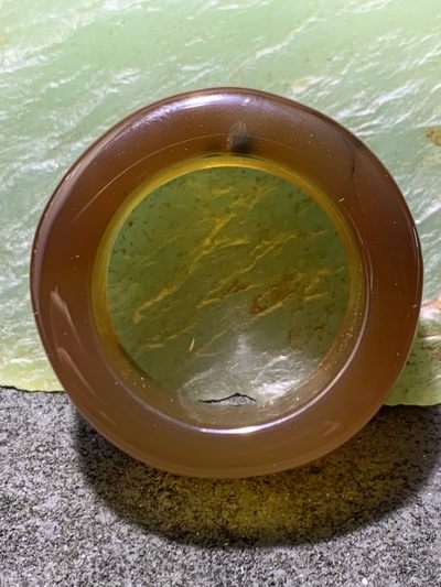精美高玉化巴西玛瑙扳指一个 - 精美高玉化巴西玛瑙扳指一个