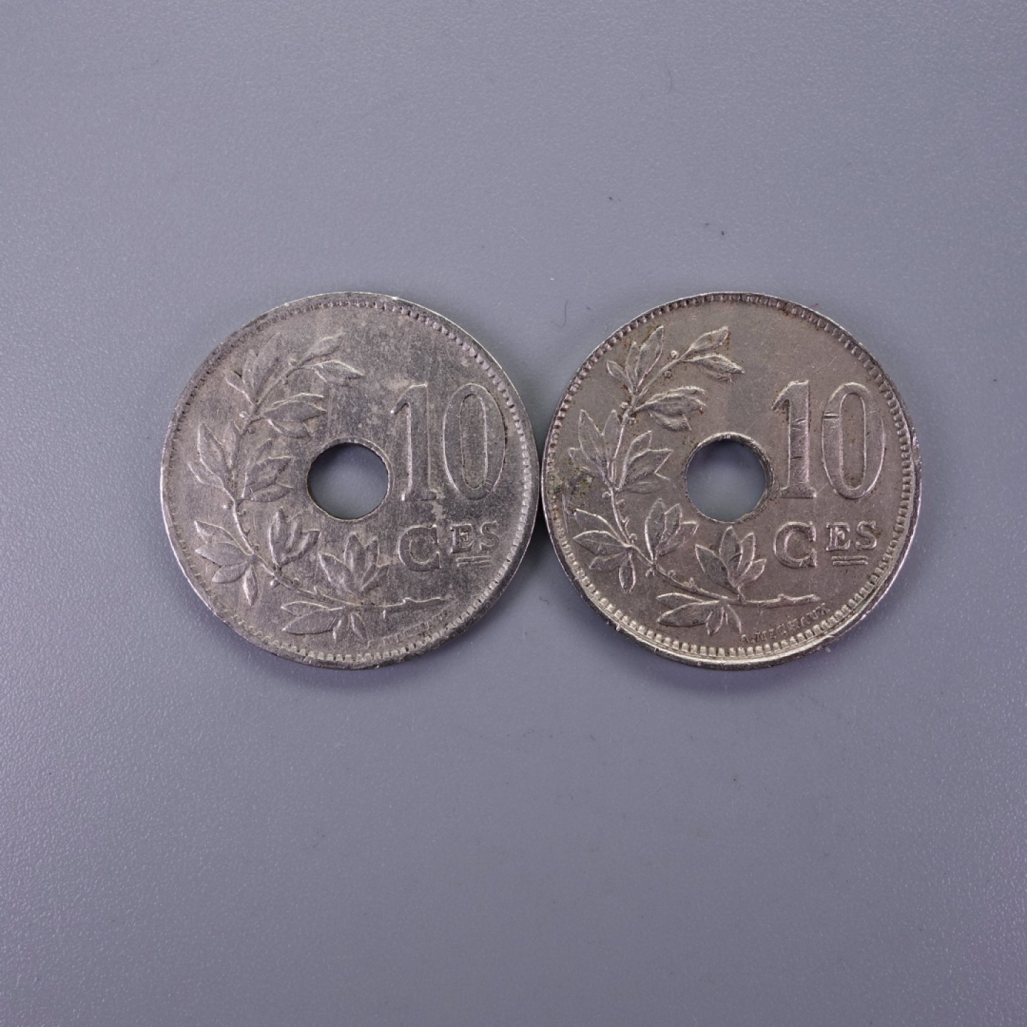 天业钱币散币拍卖第11次专场 比利时1923年 法文 10分 单星一对