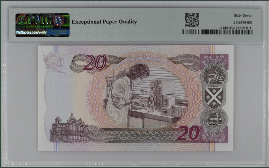 收藏联盟Quantum Auction 第220期拍卖  苏格兰2001年20镑 PMG67 冠军分 服务300周年纪念钞