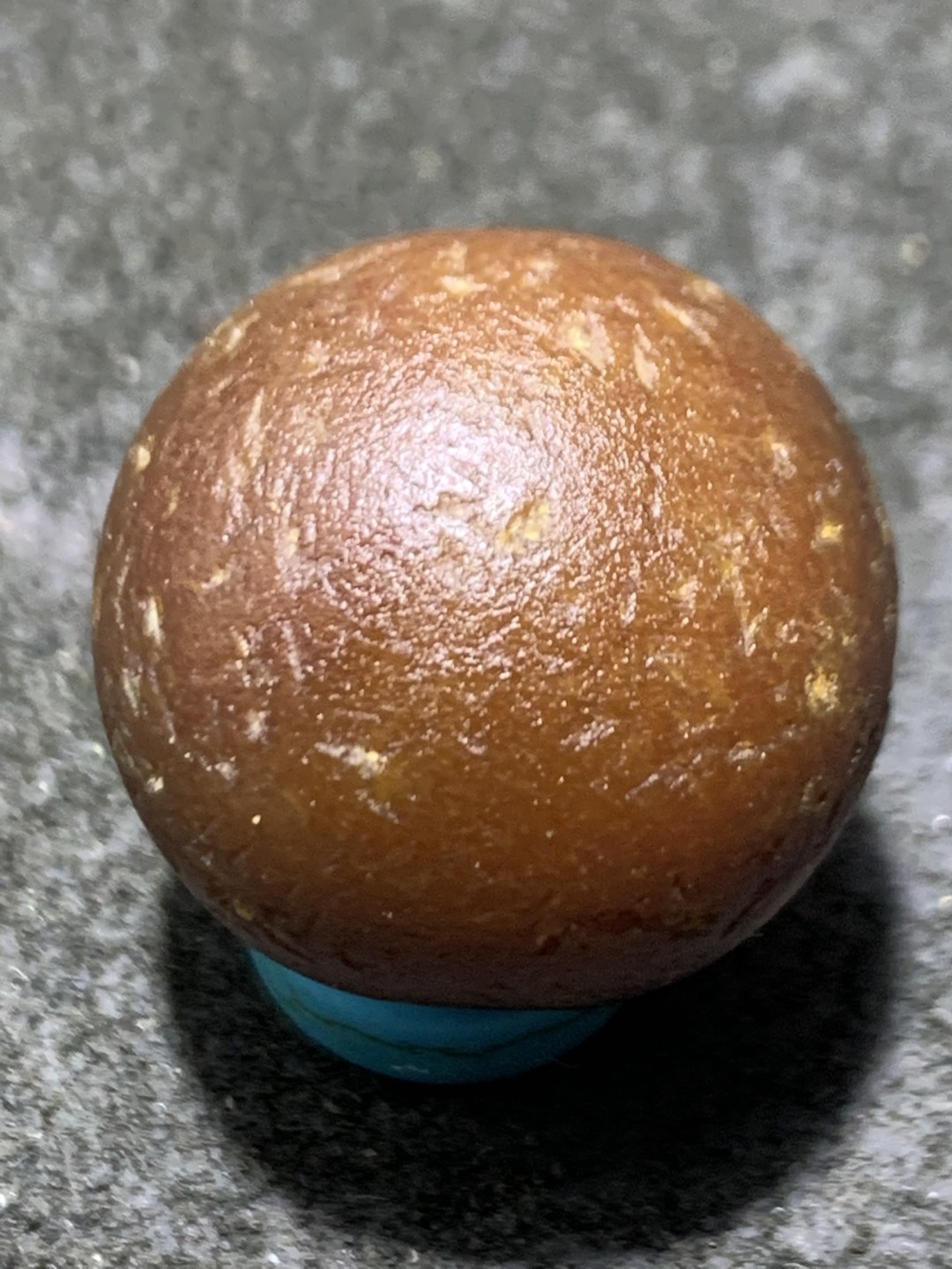 精美高玉化风化纹玛瑙随形圆珠一颗，