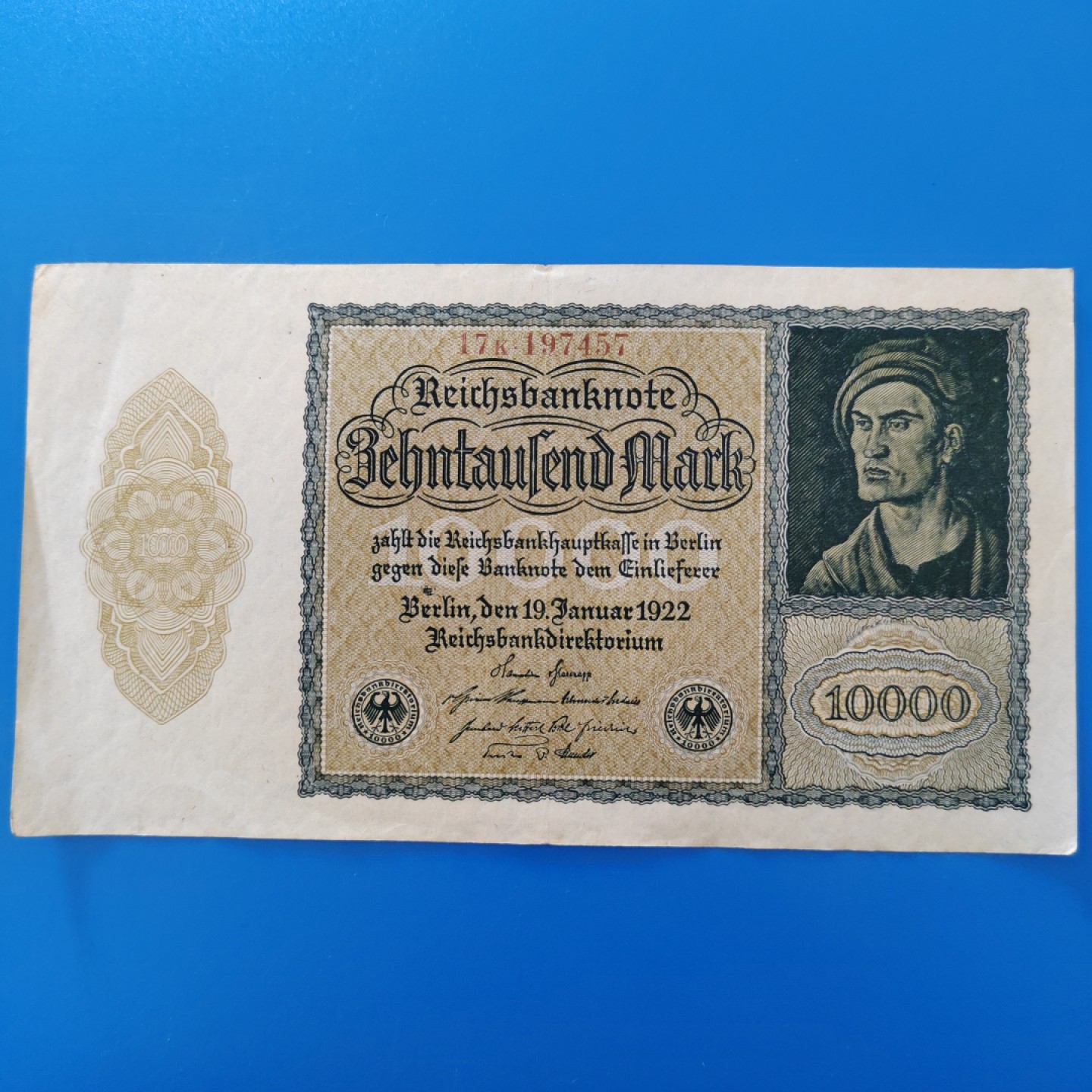 王之爱好～外国纸币 1922年，10000马克，德国纸币