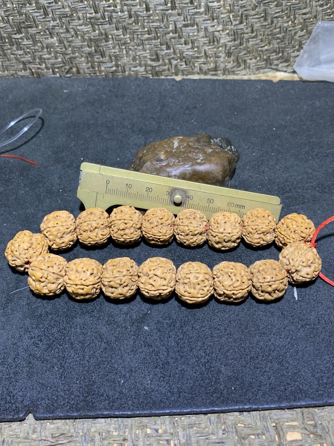 精美毕业级凹底梅花双龙金刚菩提手串一条，