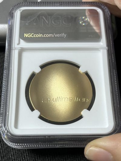 【海寧潮】法国2001年最后的法郎波浪形纪念金币NGC-MS68，750金，26.1克，发行4950枚国际上裸币价格都要11000多